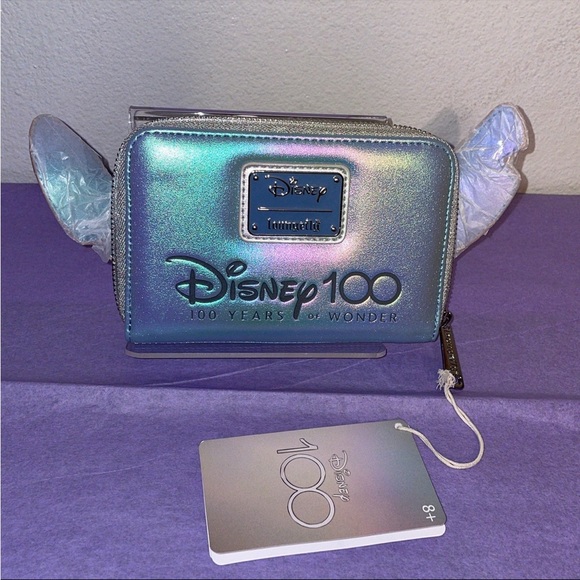 LE Loungefly Disney 100 Platinum Iridescent Stitch Cosplay Zip Around Wallet - Picture 6 of 8